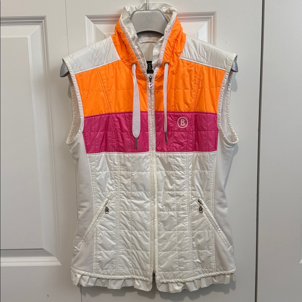 Bogner Quilted Vest with Orange and Pink Accents